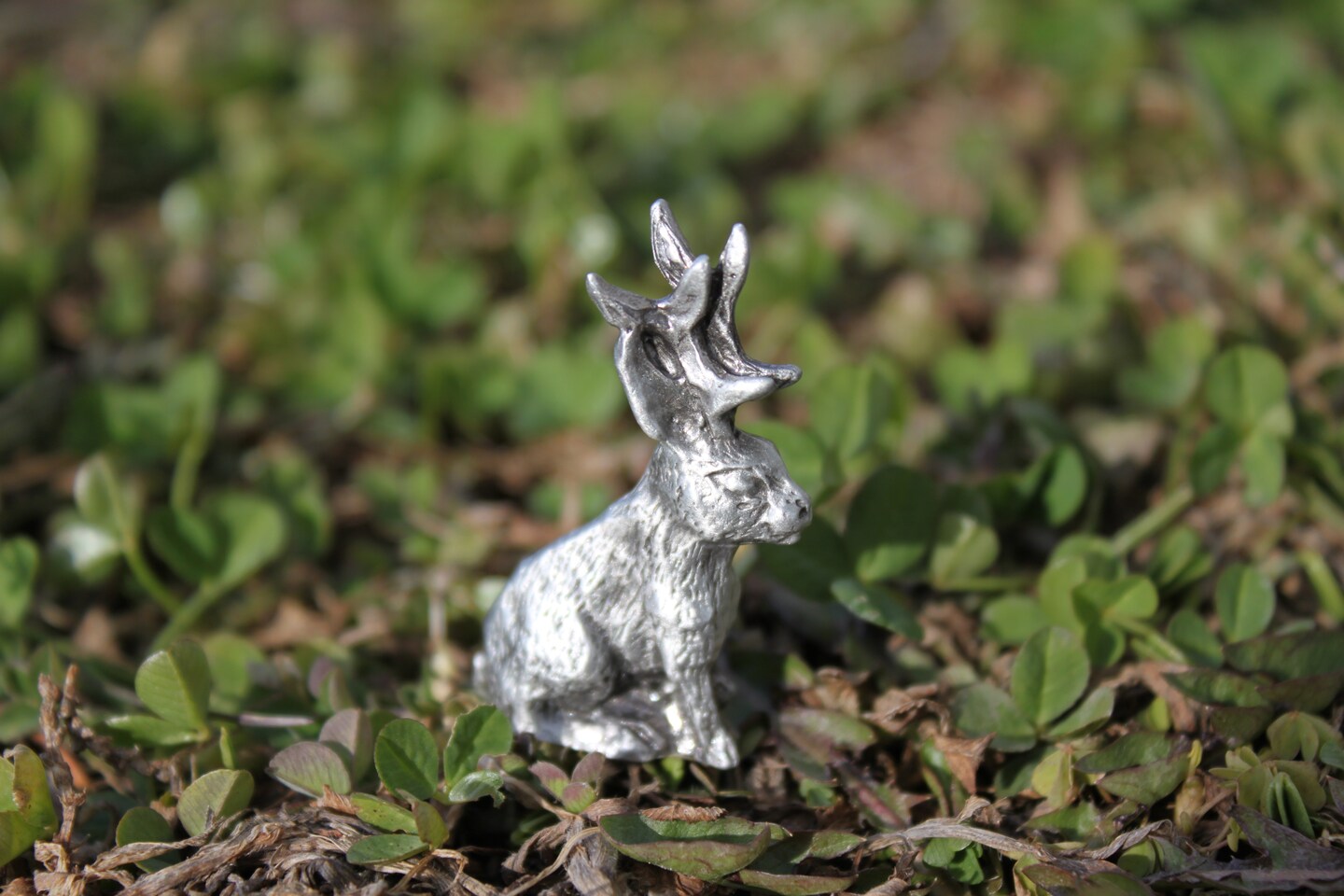 Lead Free Pewter Jackalope Figurine Metal Odd Decoration Board