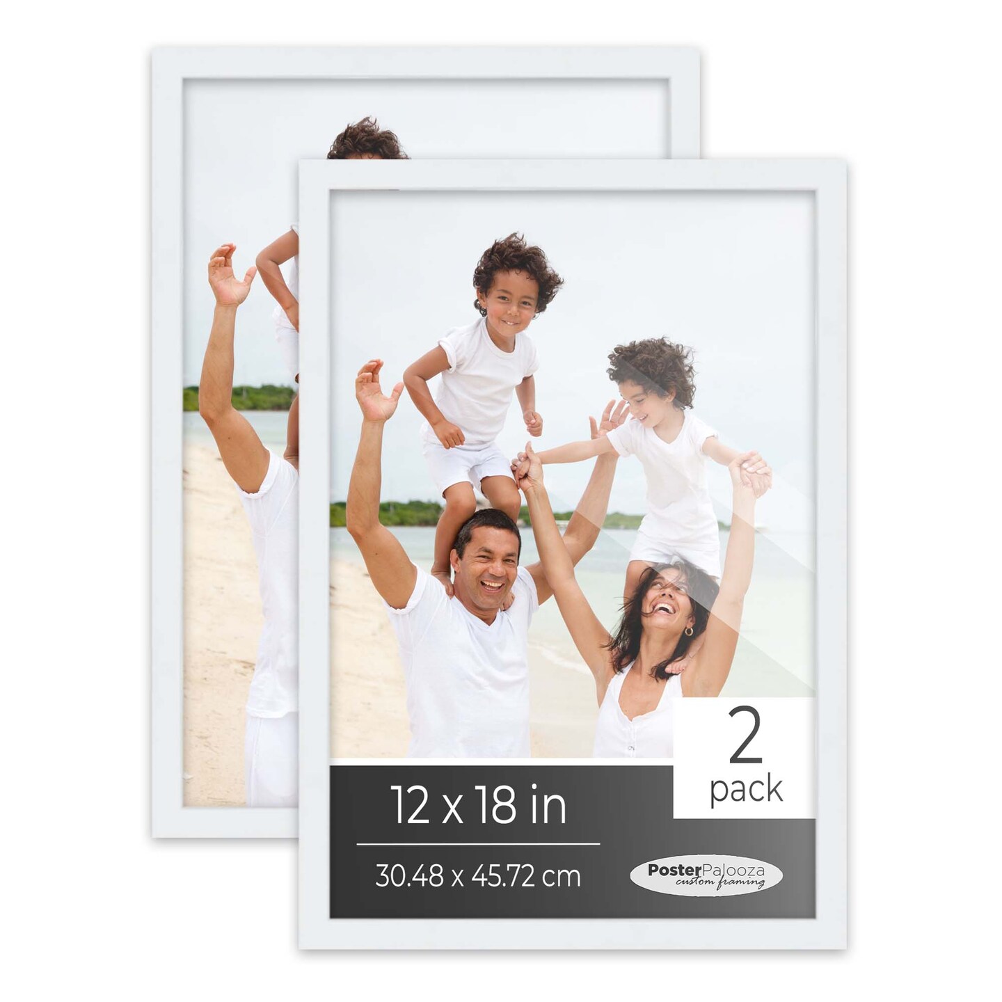 Pack of 2 Matte White Picture Frames | Solid Wood | UV-Resistant Acrylic | Easy Gallery Wall Setup