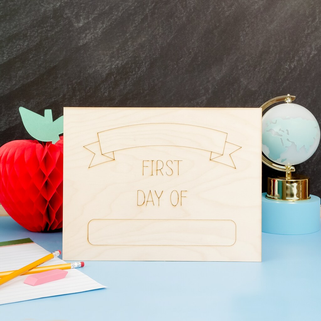 Back to School DIY First Day of School Sign 8-&#xBD;&#x22; Wood Message Board |Woodpeckers
