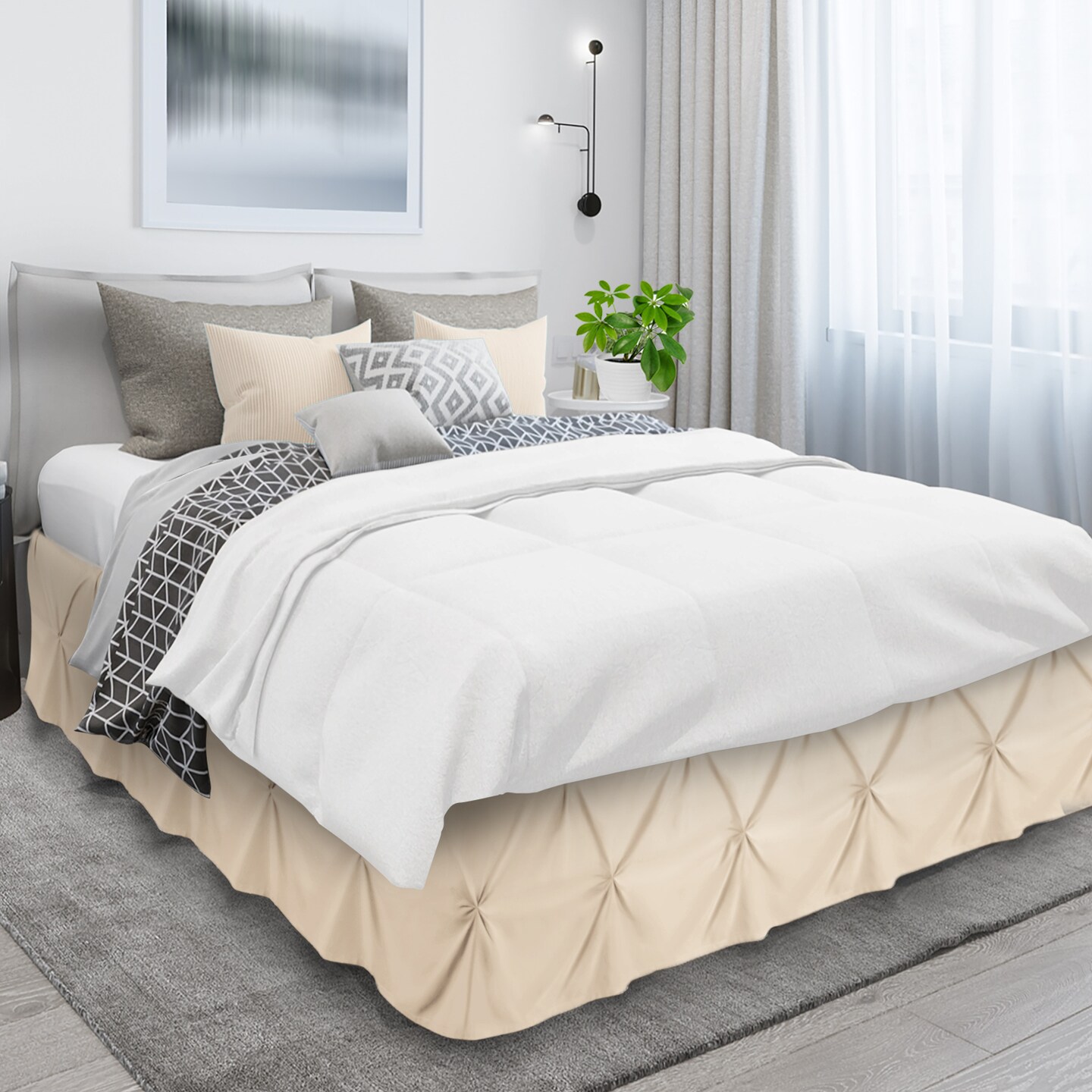 Nestl Bedding Pinch Pleat Design Bed Skirt