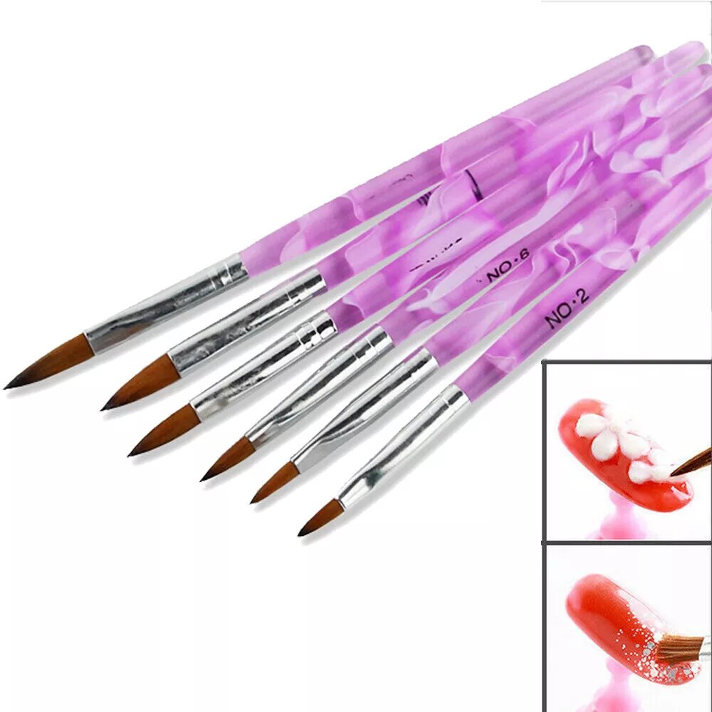 Kitcheniva 6 Pcs Acrylic Nail Art Brush Set