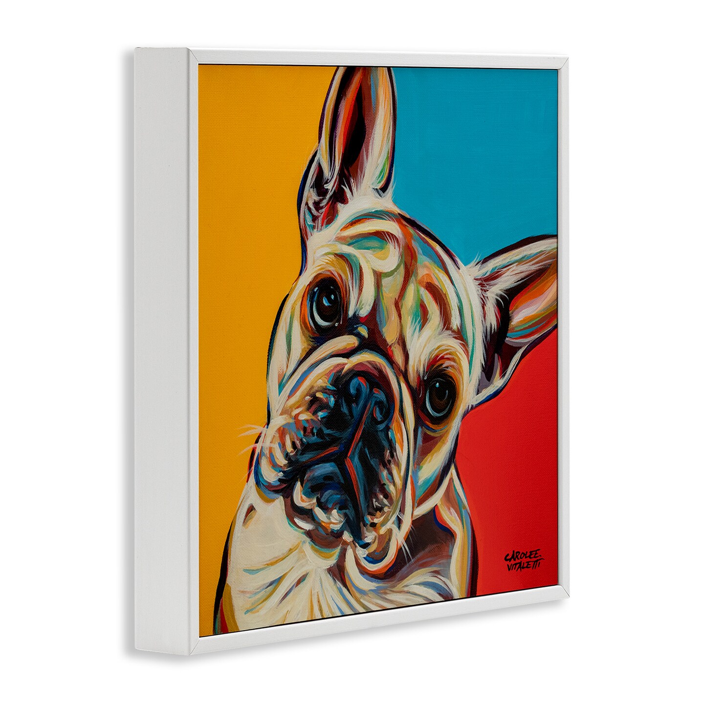 Stupell Industries French Bulldog Pop Portrait Framed Giclee Art