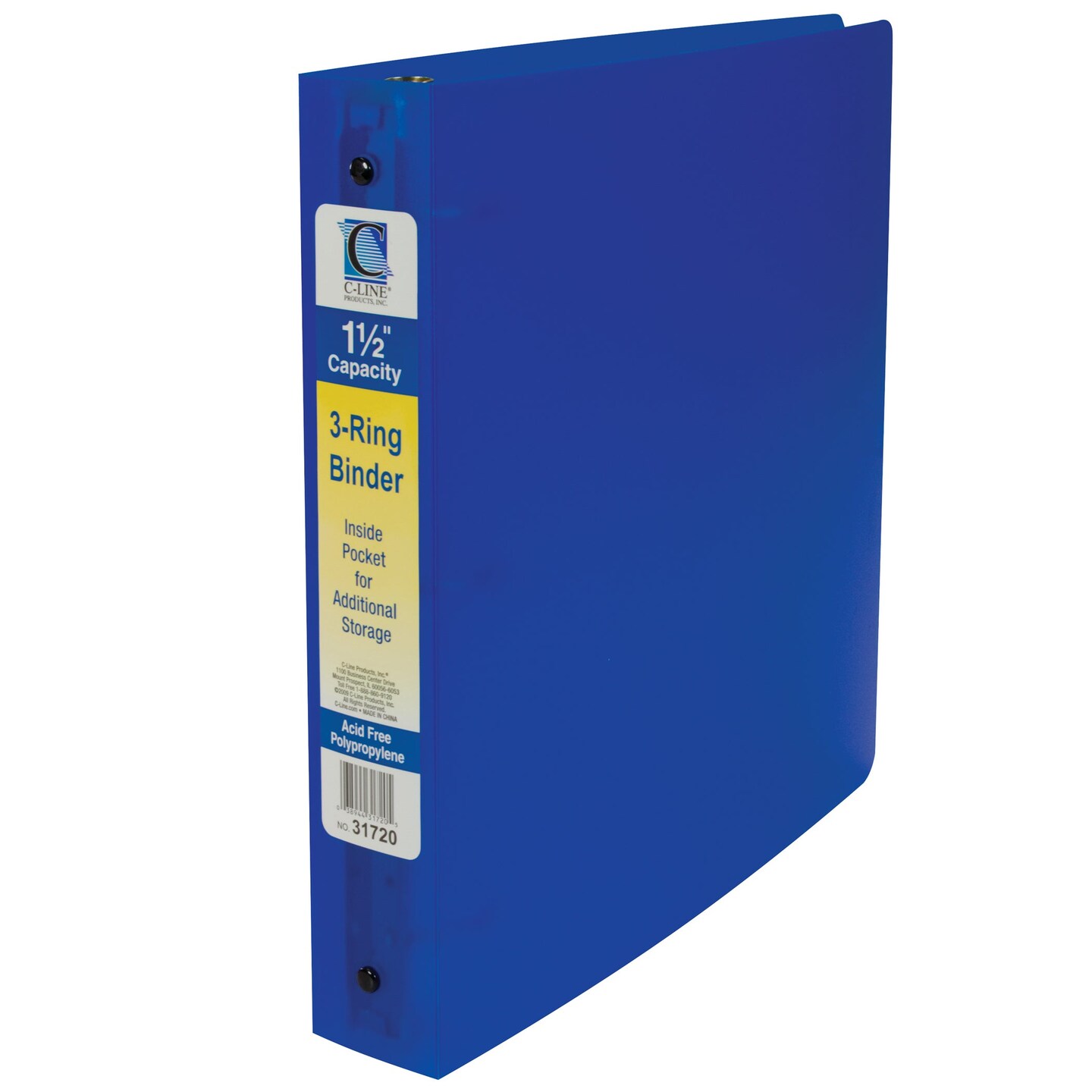 3-Ring Binder, 1-1/2&#x22; Capacity, Assorted Colors
