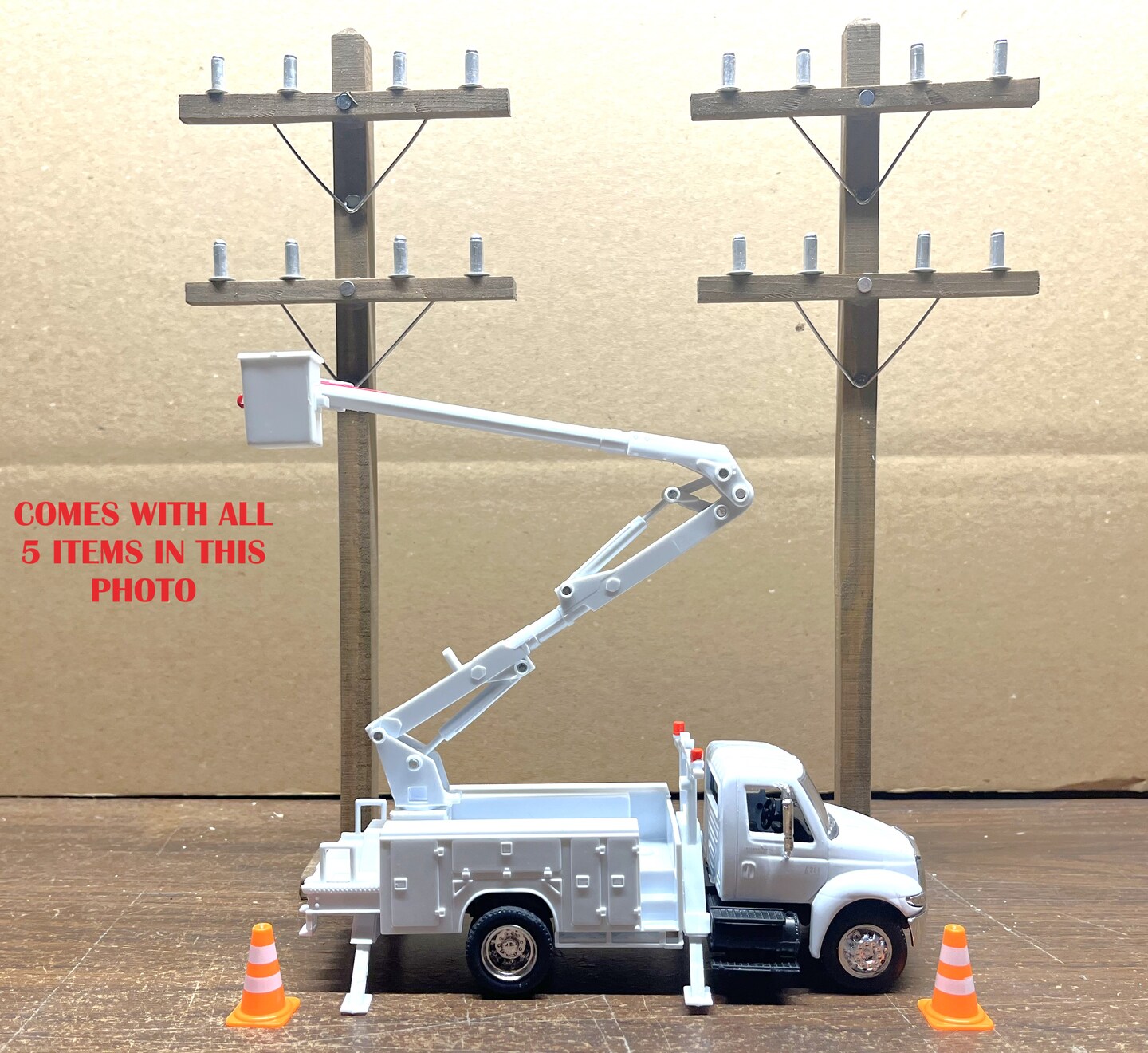 Lineman CAKE DECORATING KIT | Bucket Truck | Utility Poles | Traffic Cones | Telephone | Electric | Graduations | Retirement | Birthday
