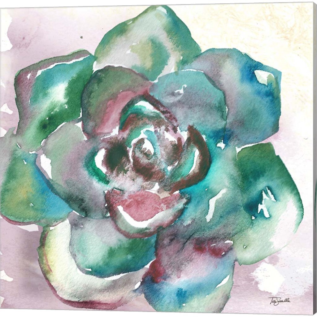 Succulent Watercolor by Tre Sorelle Studios 14&#x22; x 14&#x22; Canvas Wall Art (Set of 2)