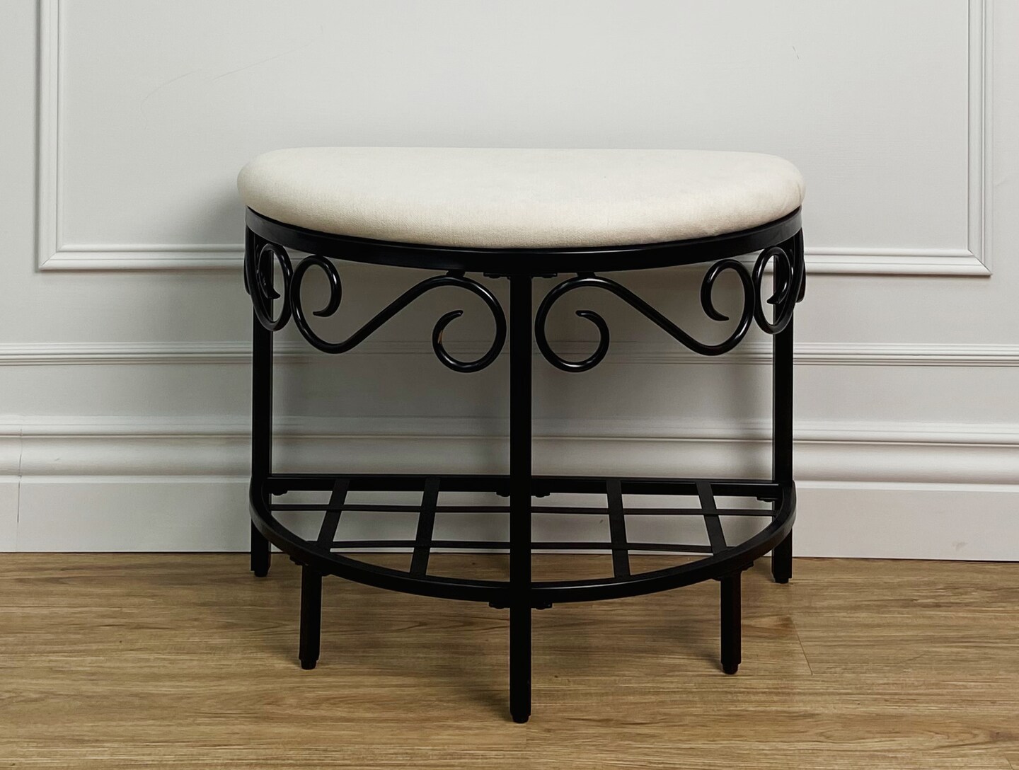 Mango Steam Half Moon Shoe Bench, Vanity Bench