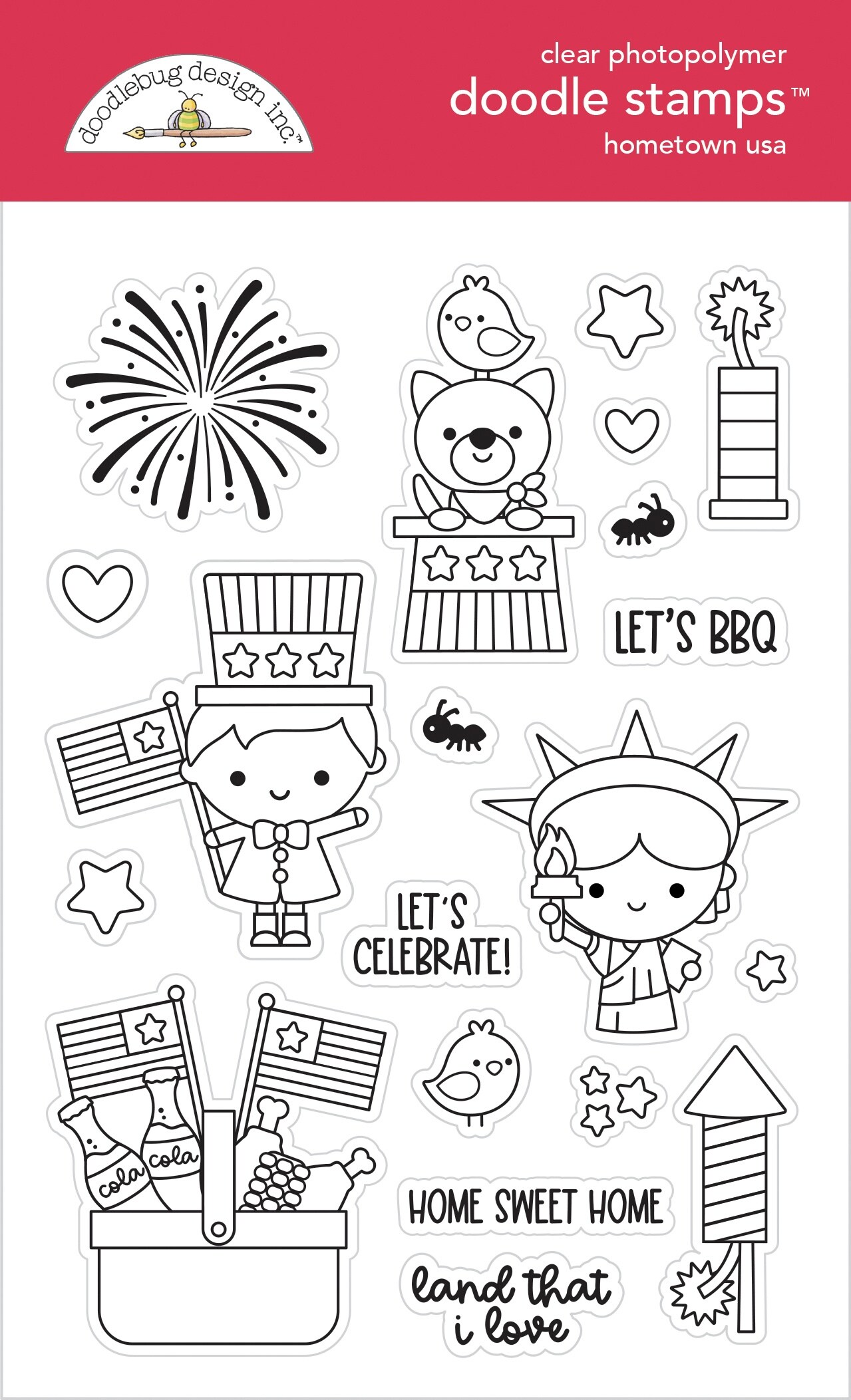 Doodlebug Clear Doodle Stamps-Hometown USA