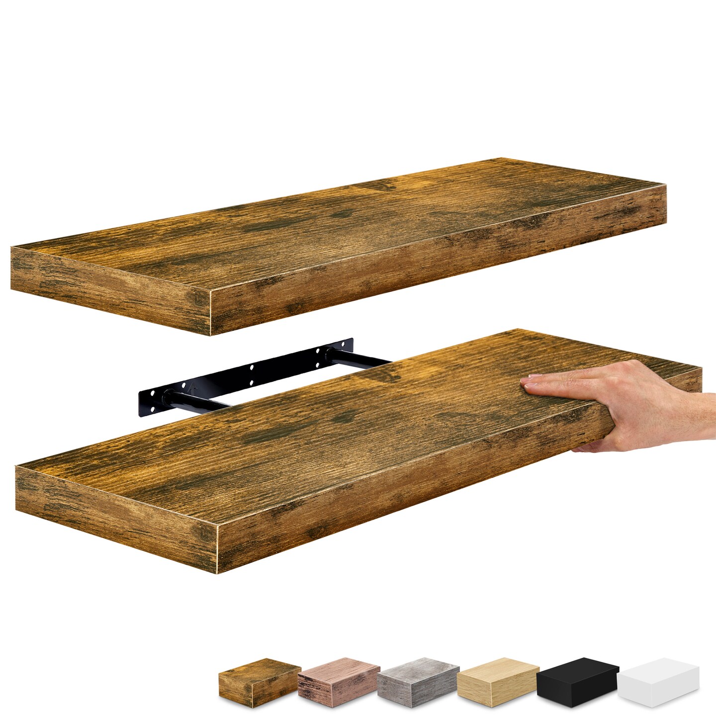 Sorbus Floating Shelves, 24 x 9 Inch Wall Mounted Wall Shelves 2 Pack for Bedroom, Kitchen, Living Room, Bathroom, and Over the Toilet