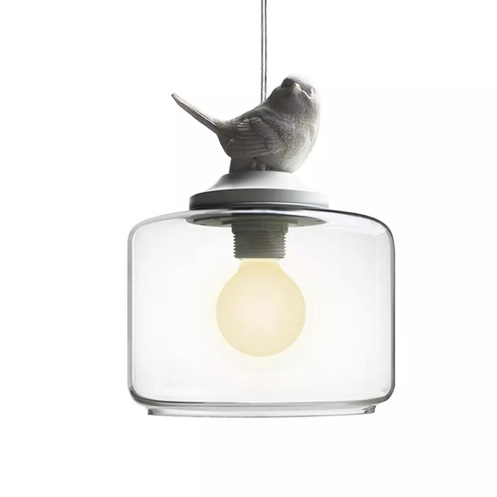 Kitcheniva Modern LED Pendant Light Bird Clear Glass Hanging Fixture