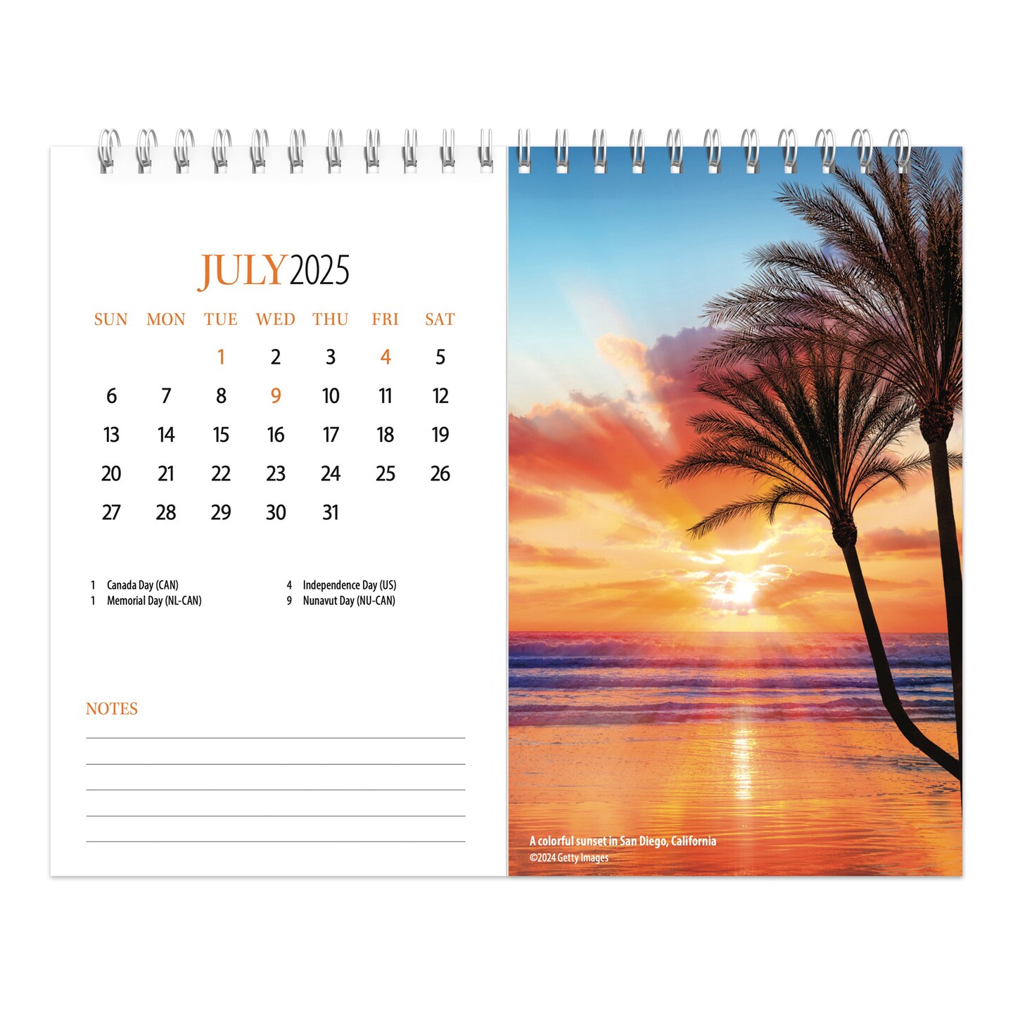 Beaches | 2025 7.5 x 6 Inch Monthly Double-View Easel Desk Calendar | BrownTrout | Travel Nature Tropical