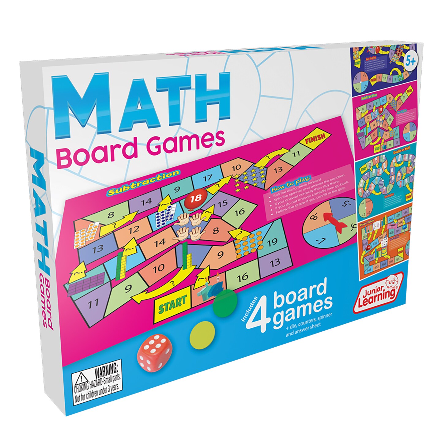 Math Board Games Junior Learning for Ages 5-6 Kindergarten Grade 1 Learning, Math, Perfect for Home School, Educational Resources