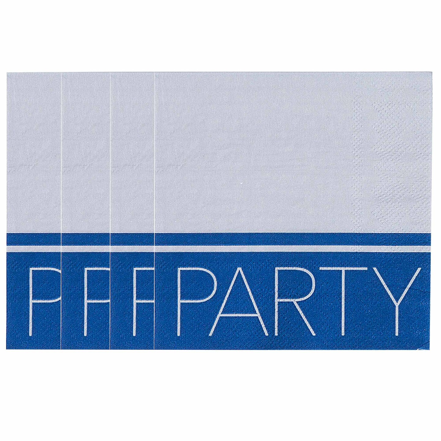 Happy Birthday Party Blue &#x26; Silver Beverage Napkins - 16 Ct.