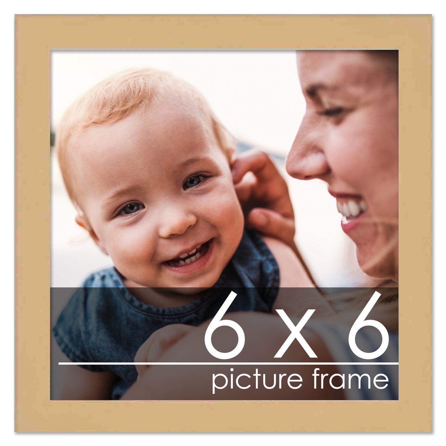 6x6 Minimalist Picture Frame with UV-Resistant Acrylic & Acid Free Backing, Available in 6 Finishes - Black, Brown, Silver, Grey, Natural, and White