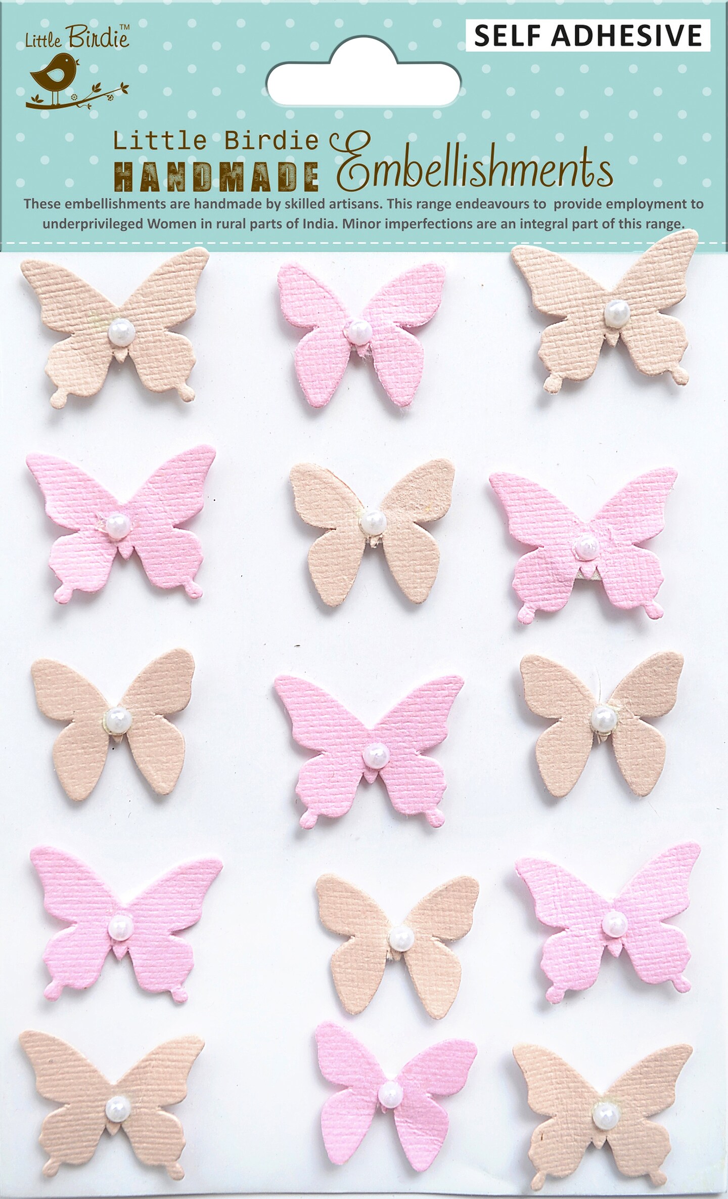 Little Birdie Pearl Butterfly 15/Pkg