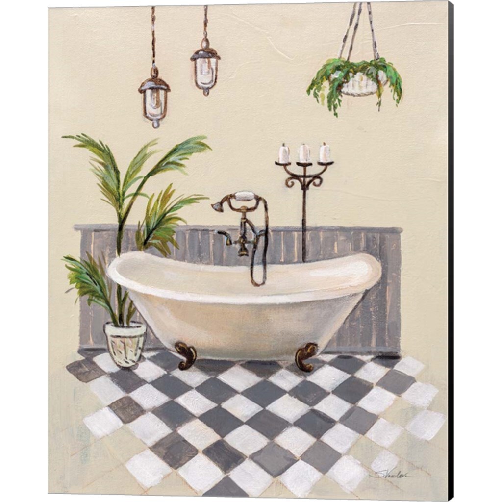 Gray Cottage Bathroom by Silvia Vassileva 12&#x22; x 15&#x22; Canvas Wall Art (Set of 2)