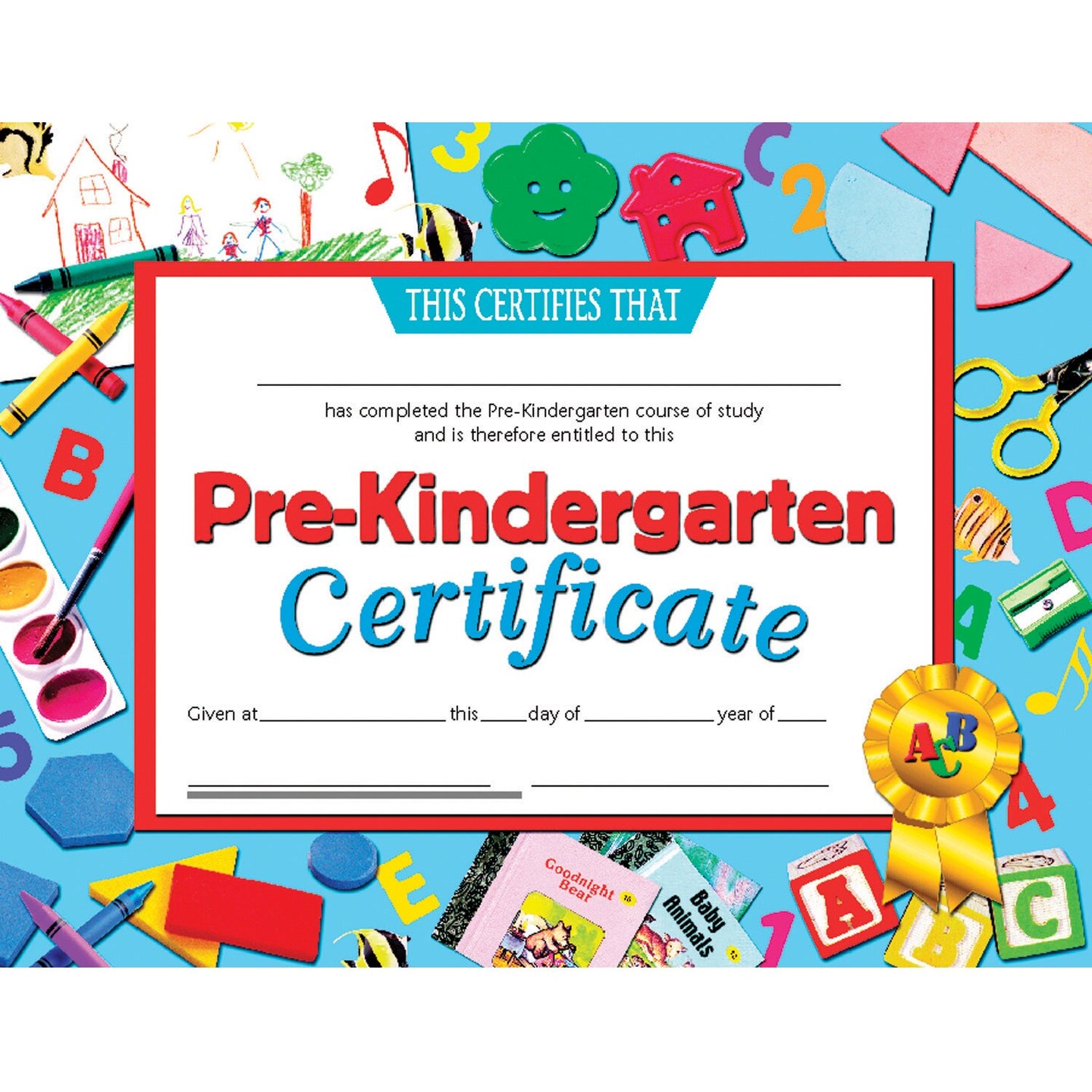 Pre-Kindergarten Certificate, 8.5&#x22; x 11&#x22;, Pack of 30