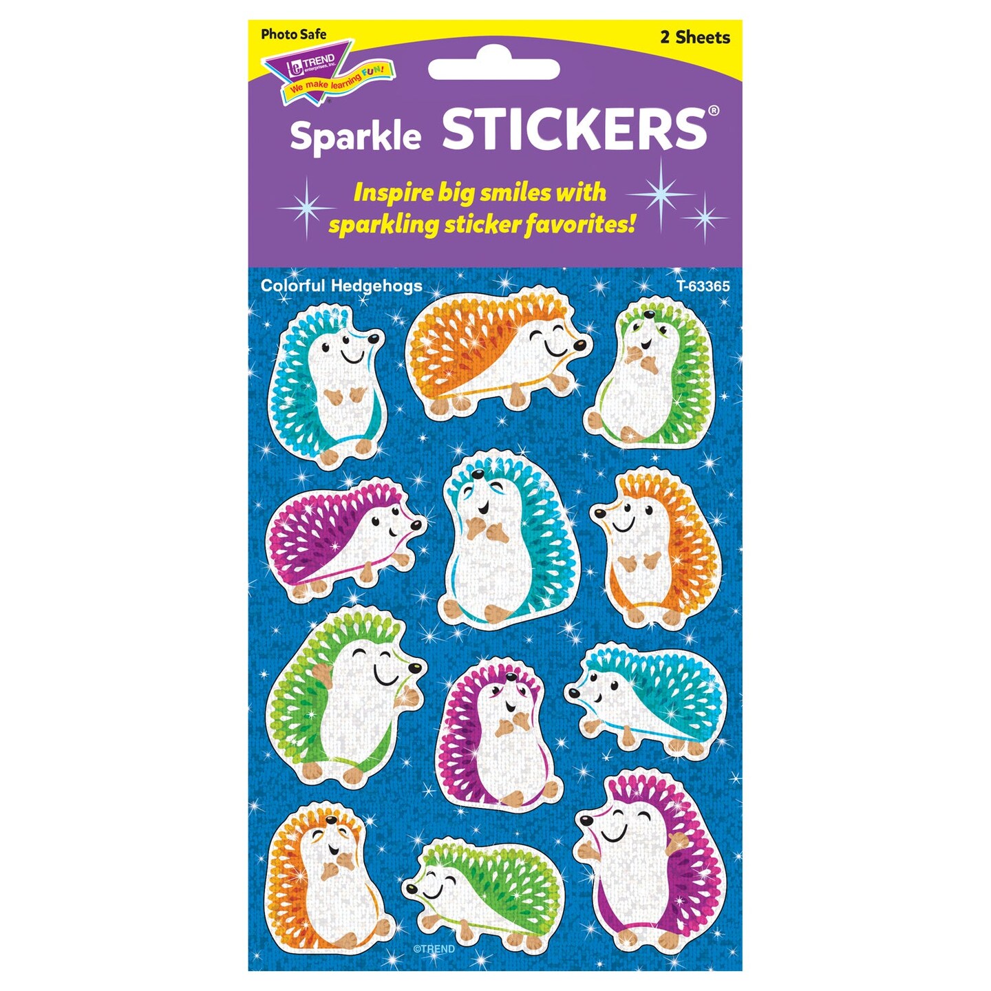 Colorful Hedgehogs Sparkle Stickers&#xAE;, 24 ct