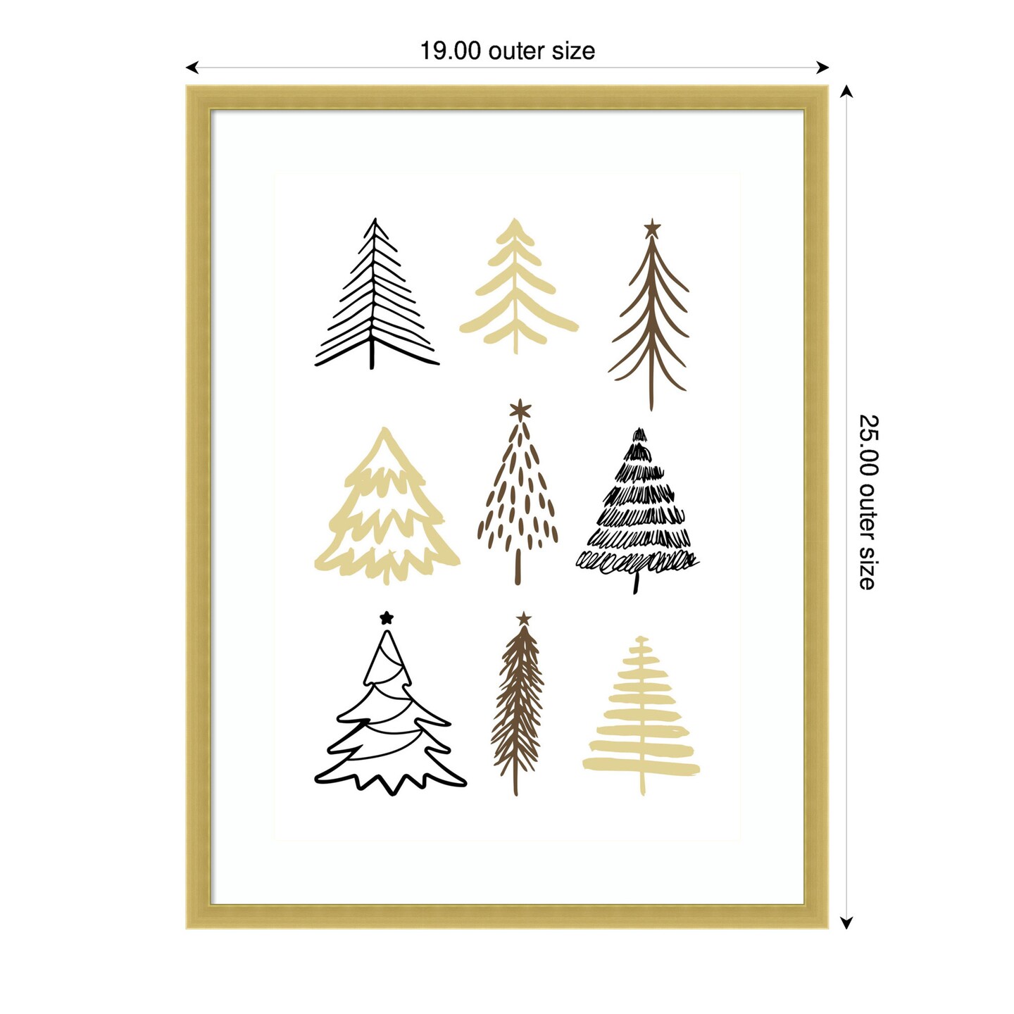 Christmas Trees 2 by Kristina N. Wood Framed Wall Art Print