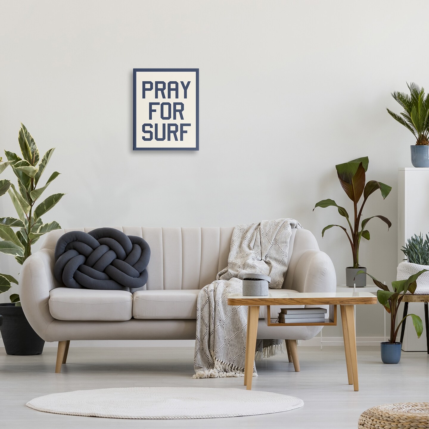 Stupell Industries Pray for Surf Phrase Canvas Wall Art