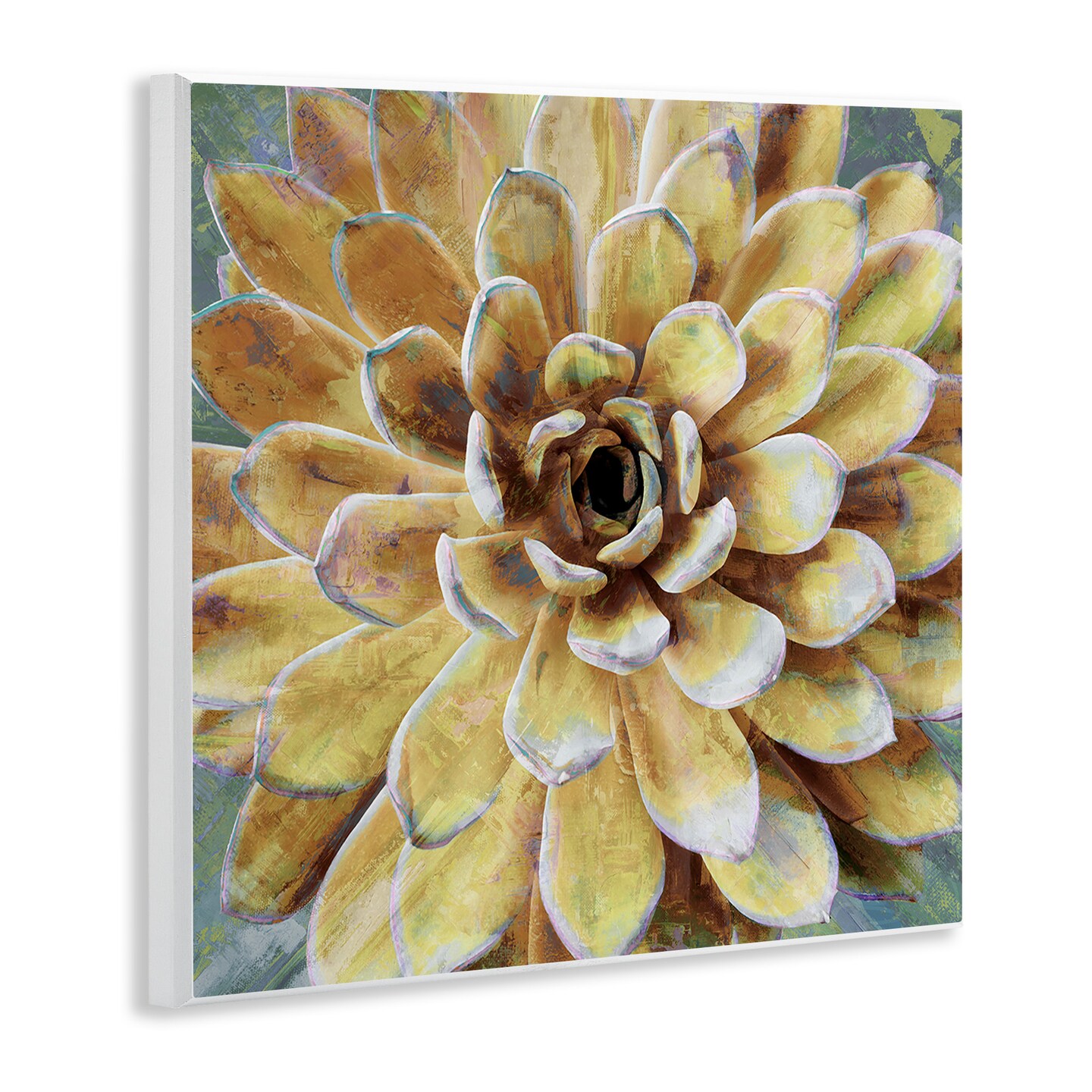 Stupell Industries Yellow Botanical Succulent Bloom Painting Wall Plaque Art