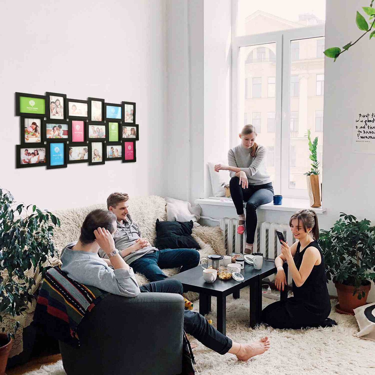 18 Pictures Frames Collage for Photos in 4" x 6" Glass Protection Display Wall Mounting Gallery Home Decor Kit