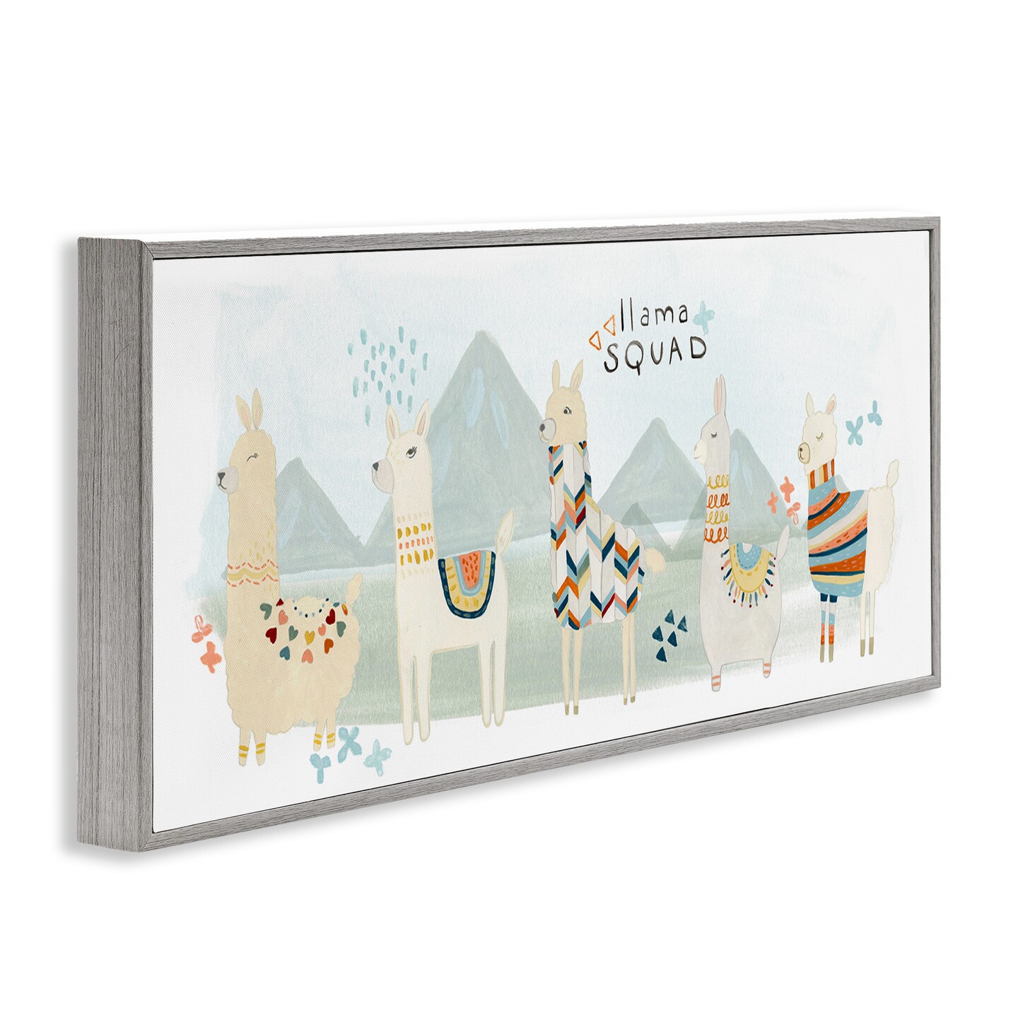 Stupell Industries Llama Squad Whimsical Patterns Framed Giclee Art