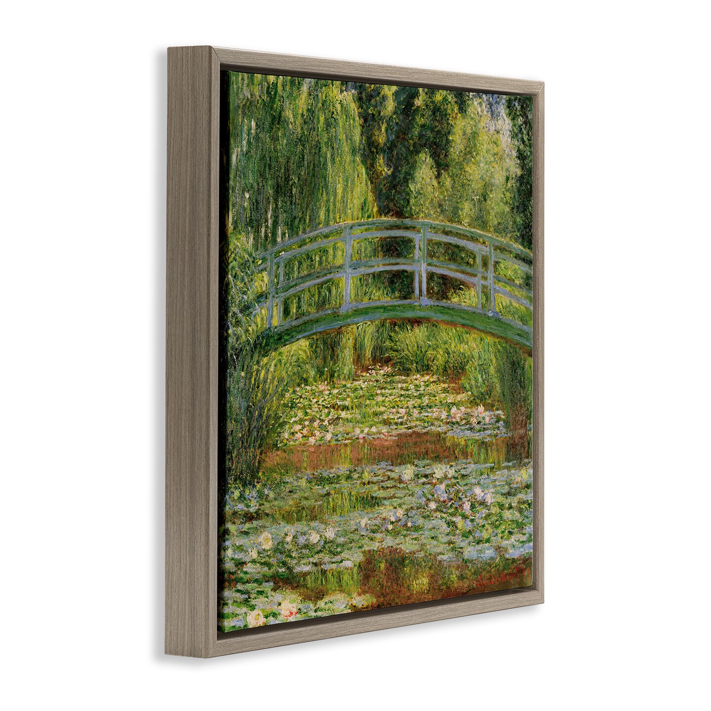 Stupell Industries Water Lily Pond Monet Classic Painting Framed Floater Canvas Wall Art