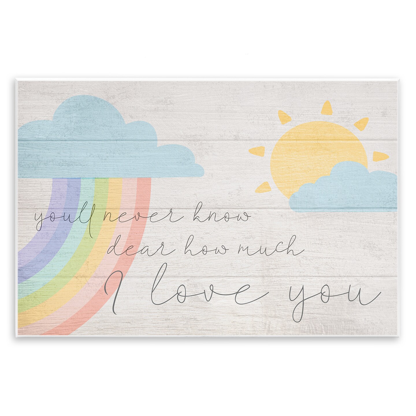 Stupell Industries Love You with Rainbow & Clouds Wall Plaque Art
