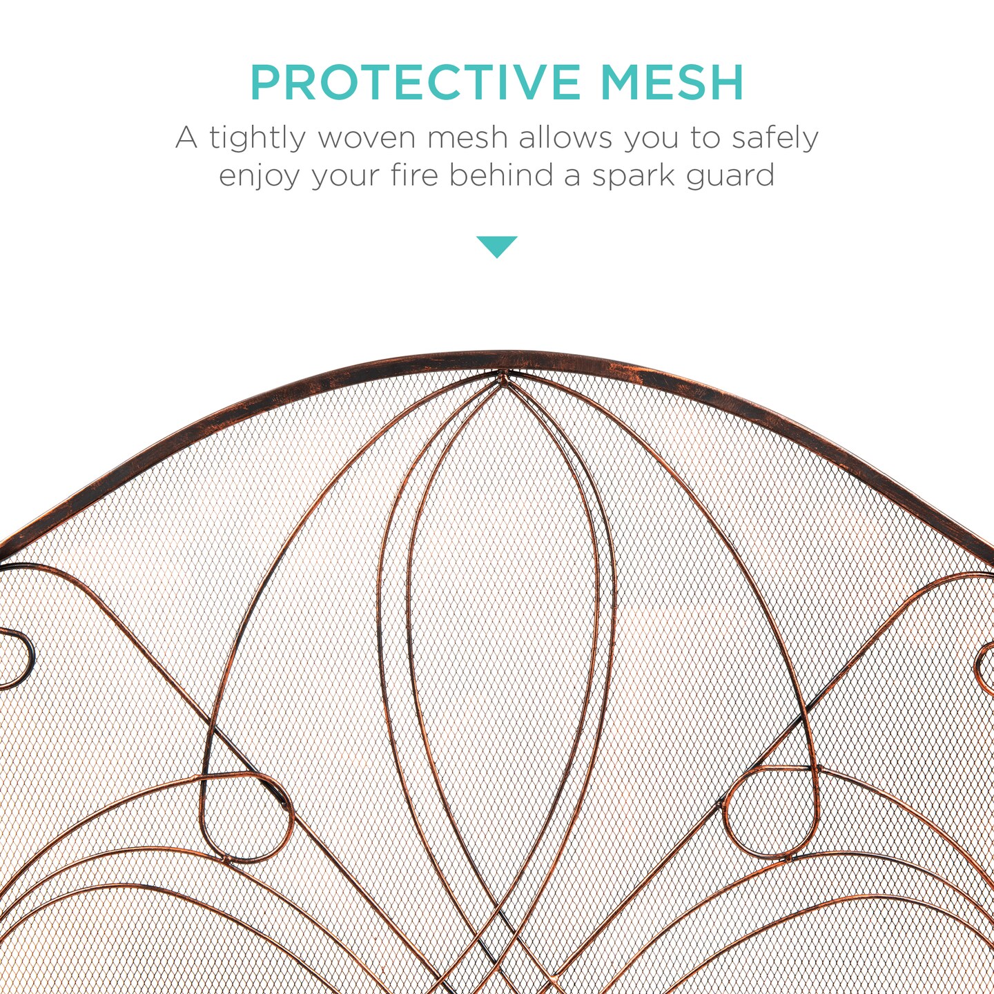 Best Choice Products 3-Panel 55x33in Wrought Iron Fireplace Safety Screen Decorative Scroll Spark Guard Cover