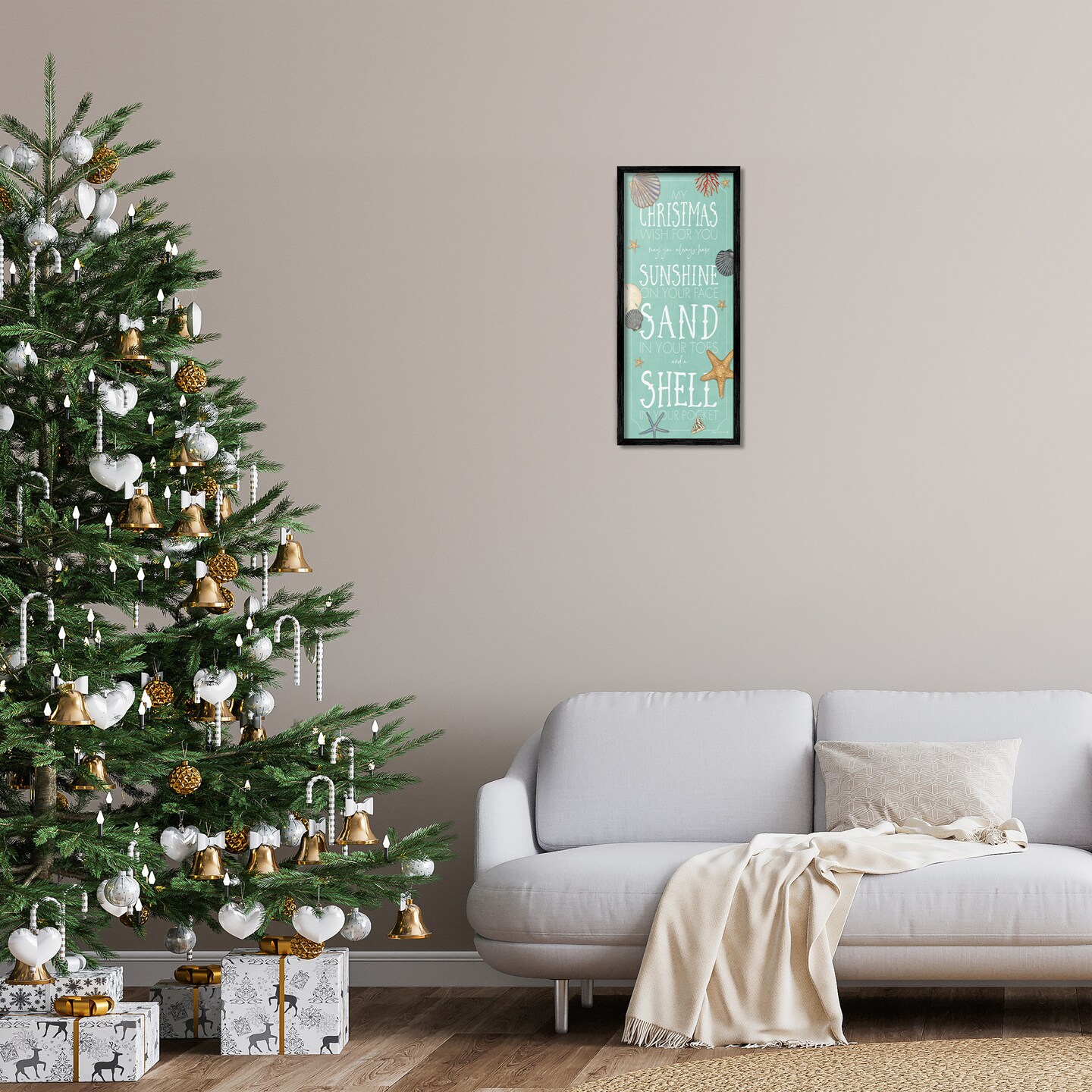 Stupell Industries Wish For You Christmas Phrase Framed Giclee Art