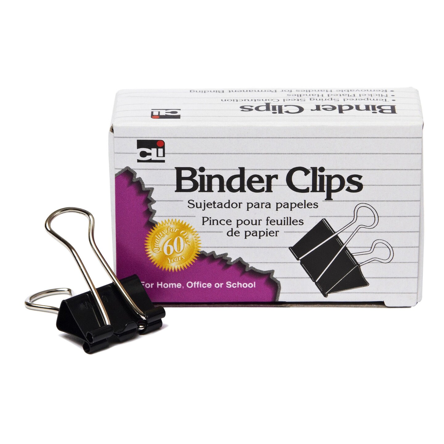 Binder Clips, Mini, 1/4&#x22; Capacity, Box of 12