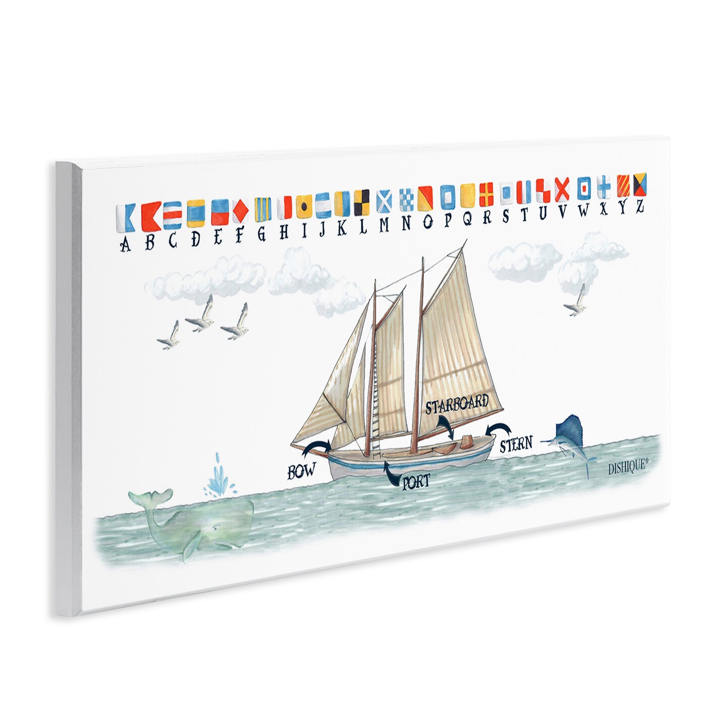 Stupell Industries Nautical Sailing Flags Educational Wall Plaque Art