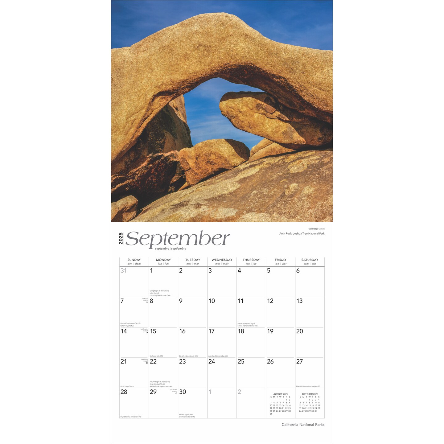 California National Parks | 2025 12 x 24 Inch Monthly Square Wall Calendar | Plastic-Free | BrownTrout | USA United States of America Pacific West State Nature
