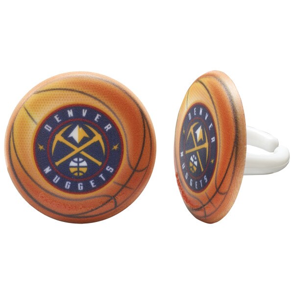 NBA Team Denver Nuggets Basketball Cupcake Rings 12ct