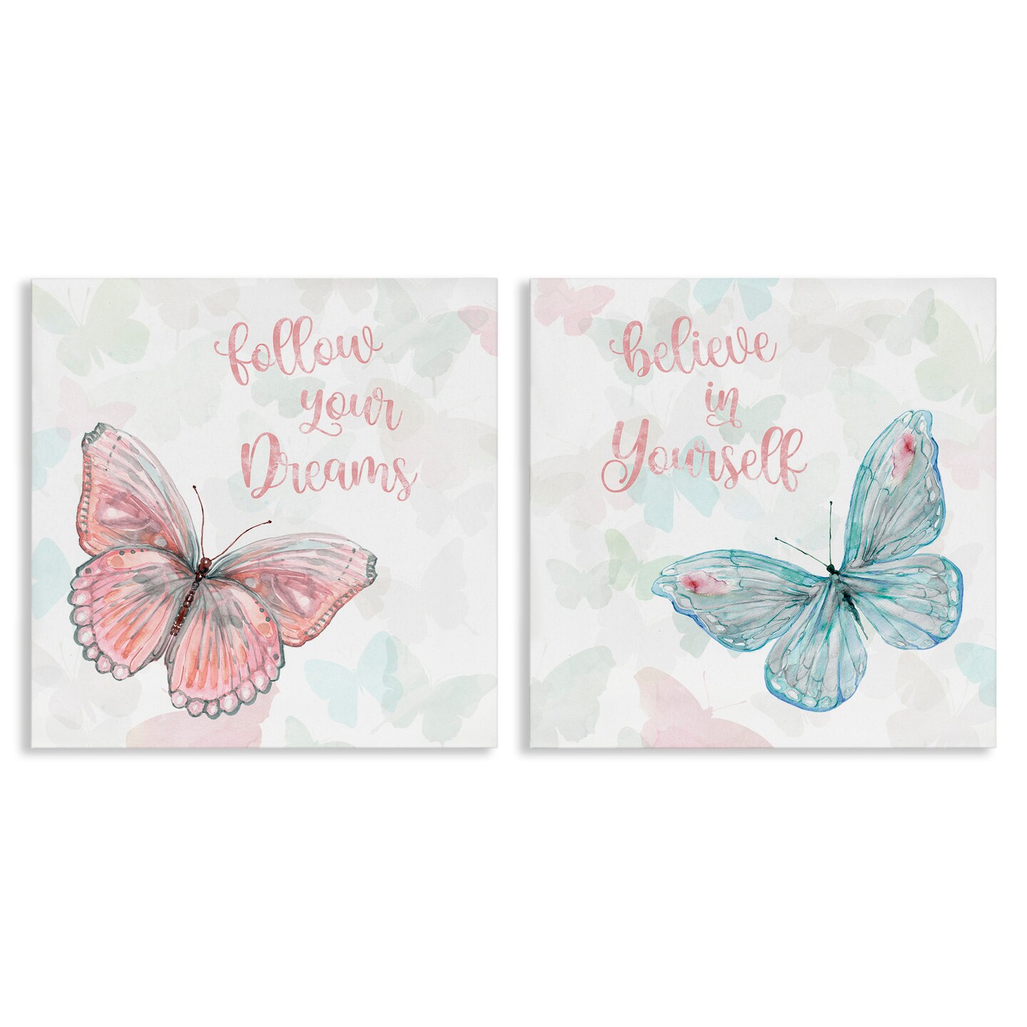Stupell Industries Believe In Dreams Butterflies Canvas Wall Art
