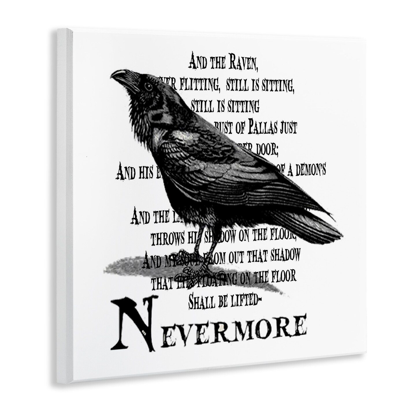 Stupell Industries Creepy Halloween Black Crow Raven Wall Plaque Art