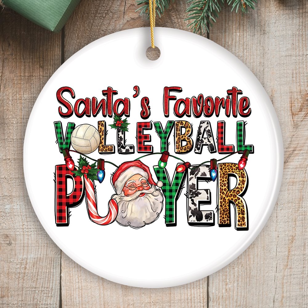 Santa&#x2019;s Favorite Volleyball Player Christmas Ornament, Athlete Gift