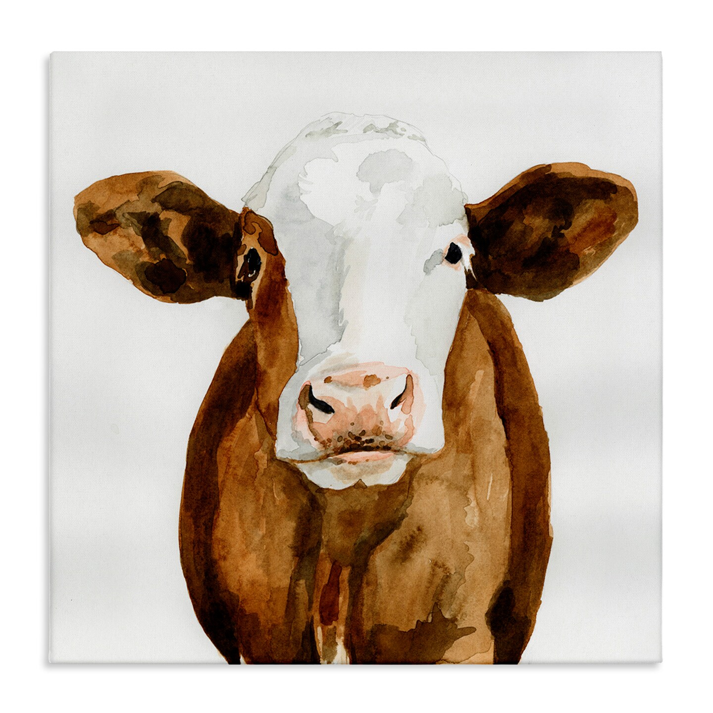 Stupell Industries Country Cow Minimal Portrait Canvas Wall Art