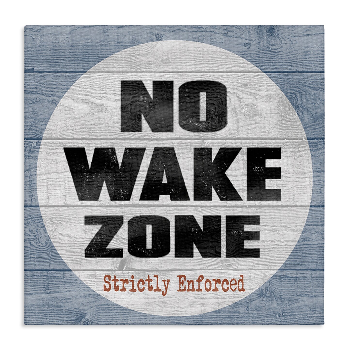 Stupell Industries No Wake Zone Beach Planks Canvas Wall Art