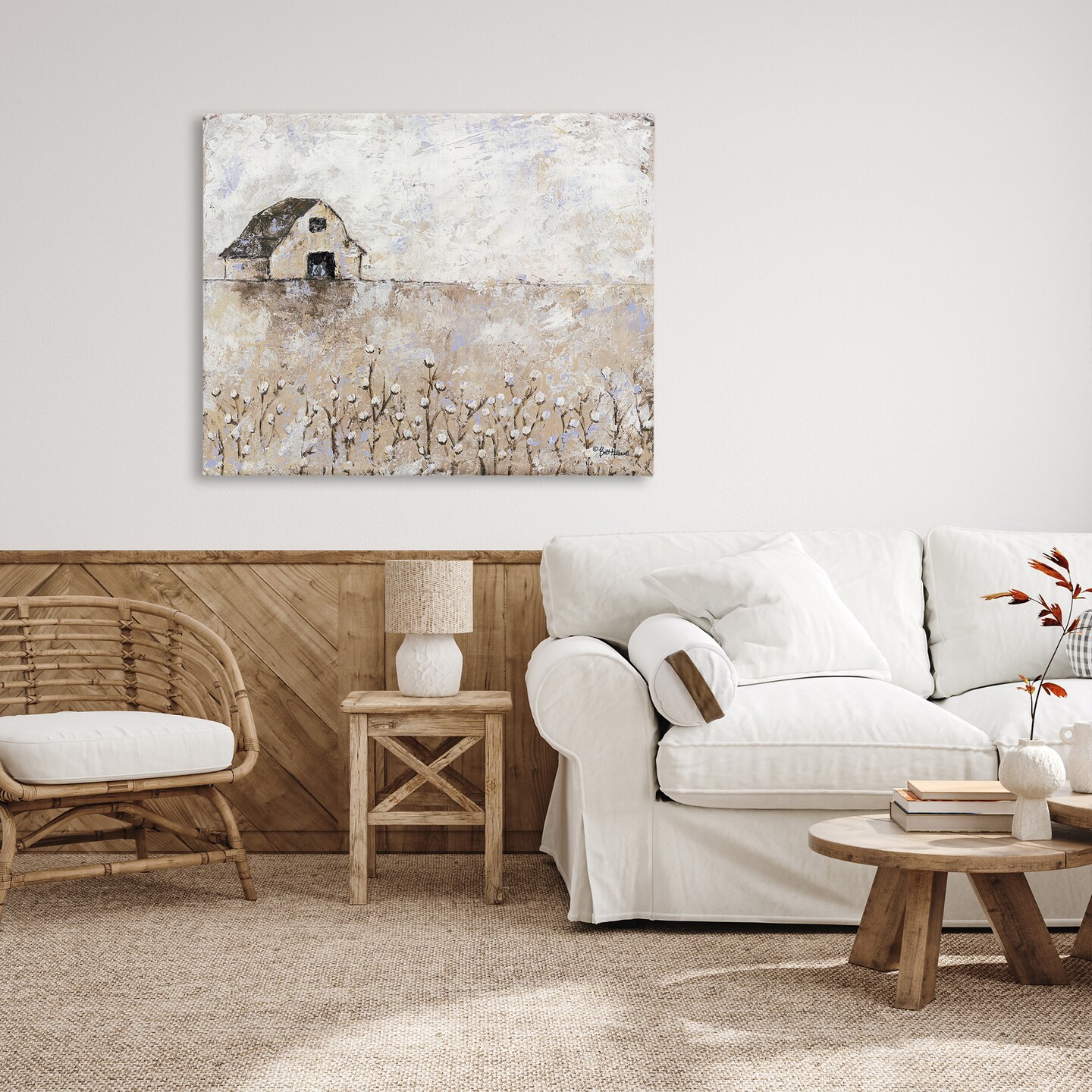 Stupell Industries White Barn Distressed Landscape Canvas Wall Art