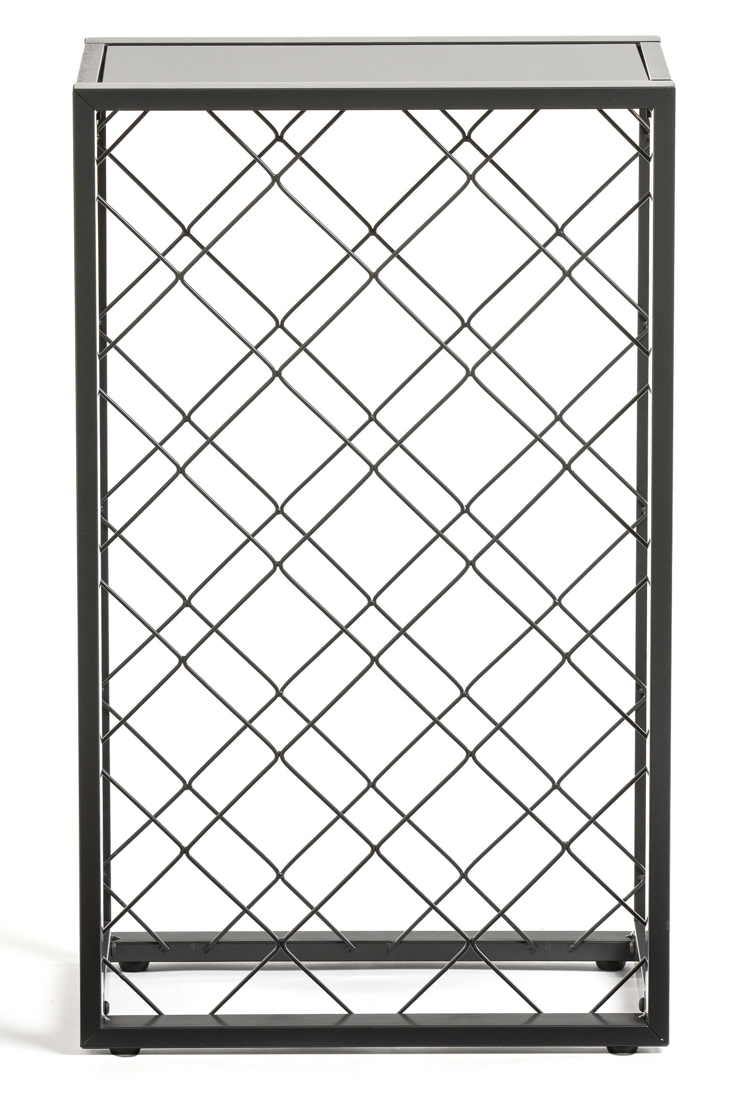 Mango Steam 23 Bottle Black Wine Rack with Glass Top Shelf