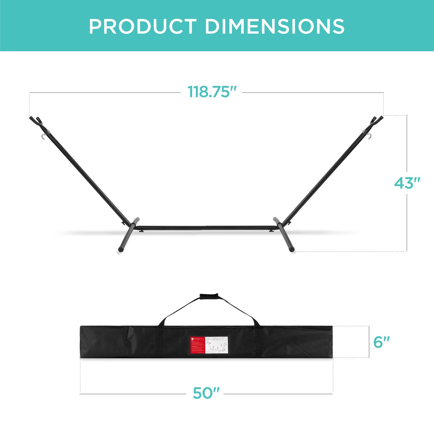 Best Choice Products 2-Person Brazilian-Style Cotton Double Hammock with Stand Set w/ Carrying Bag
