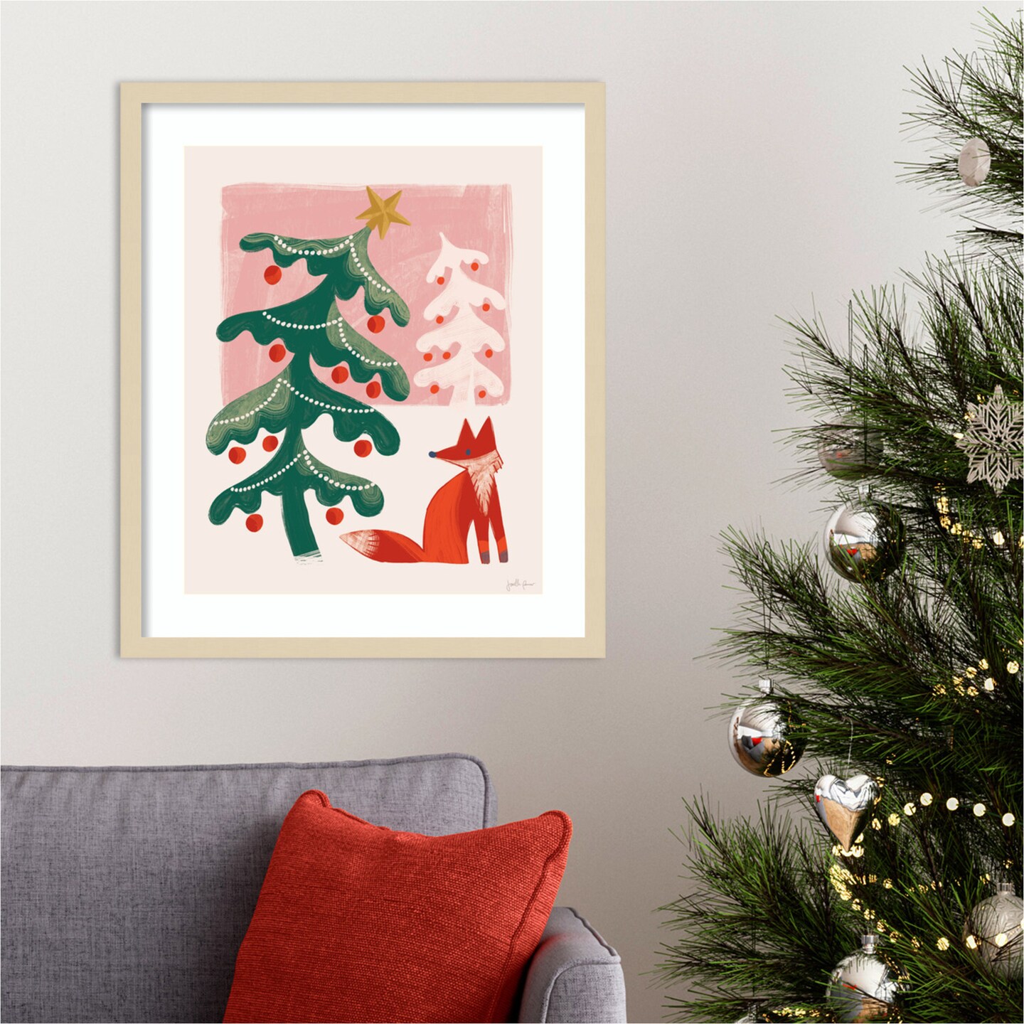 Retro Holiday III by Janelle Penner Wood Framed Wall Art Print