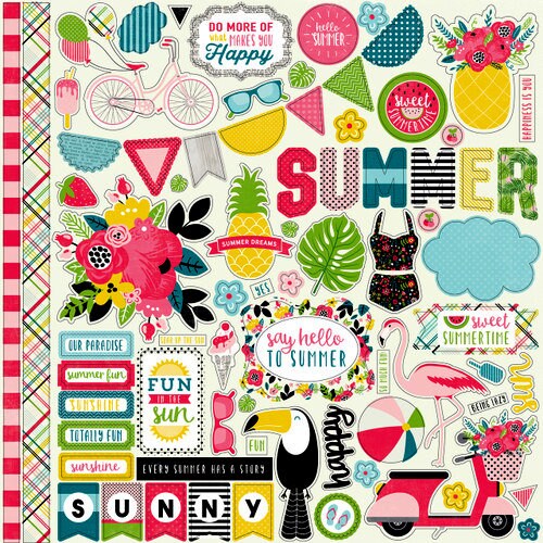 Echo Park Summer Fun 12 x 12 Cardstock Stickers