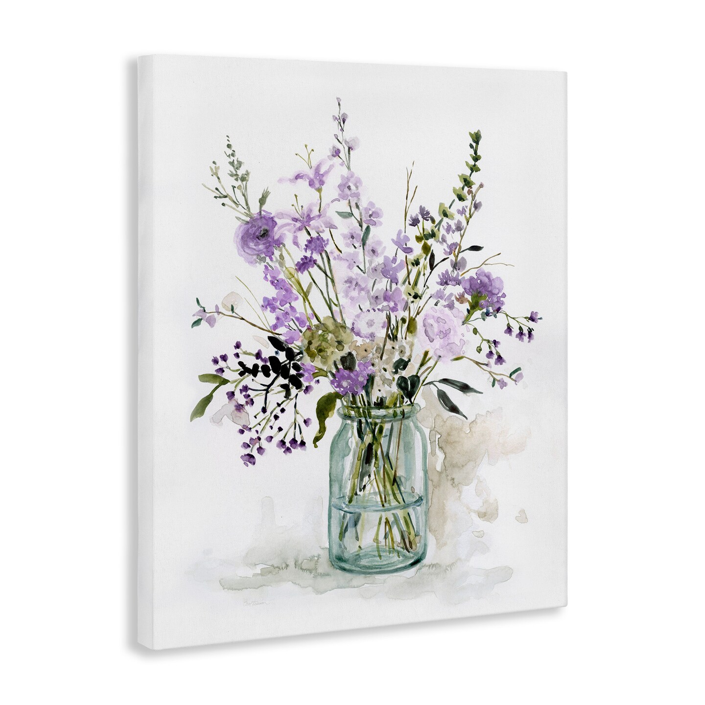 Stupell Industries Traditional Mixed Purple Botanicals Canvas Wall Art