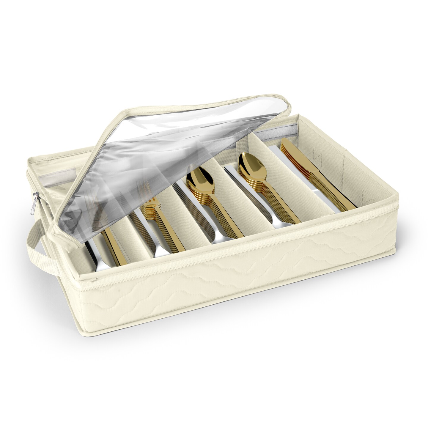Sorbus Flatware & Utensil Storage - Fabric Chest Box for Storage and Organizing Utensils, Silverware, Flatware, and Cutlery