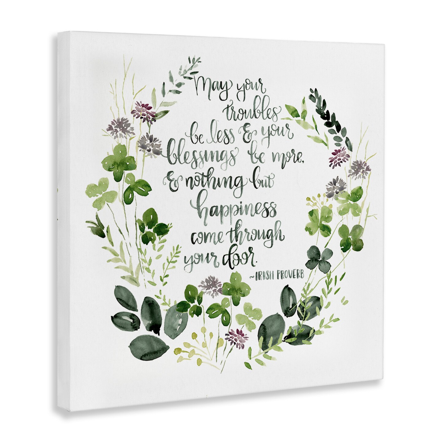 Stupell Industries Troubles Be Less Irish Proverbs Canvas Wall Art