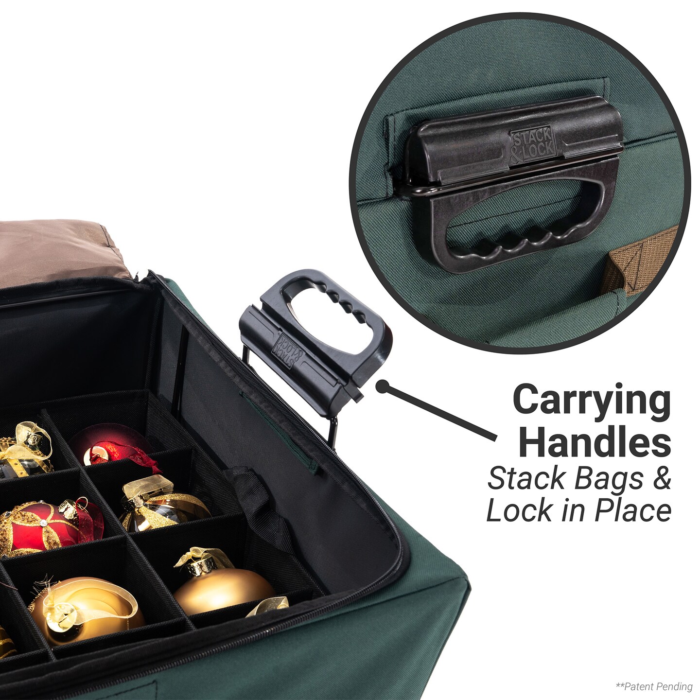 72 (4 in.) Christmas Ornament Storage Box w/ Top Pocket