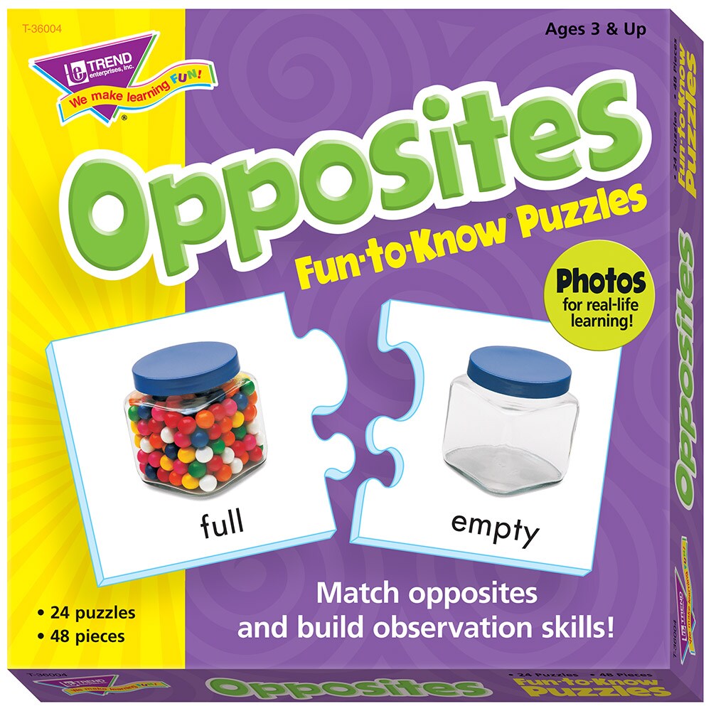 TREND enterprises, Inc.  Opposites Puzzle Set, Multicolor, 3 x 6 in
