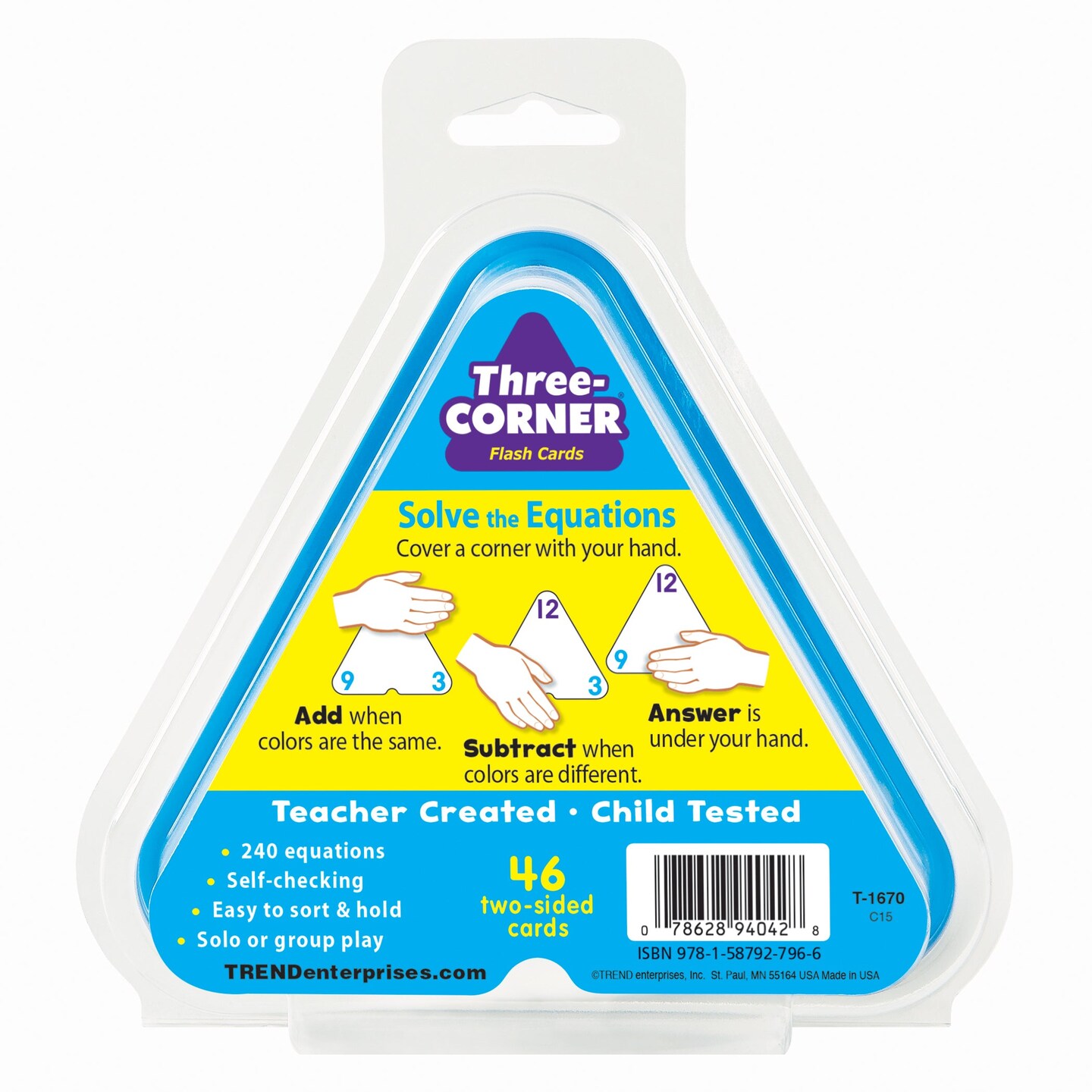 Addition and Subtraction Three-Corner&#xAE; Flash Cards